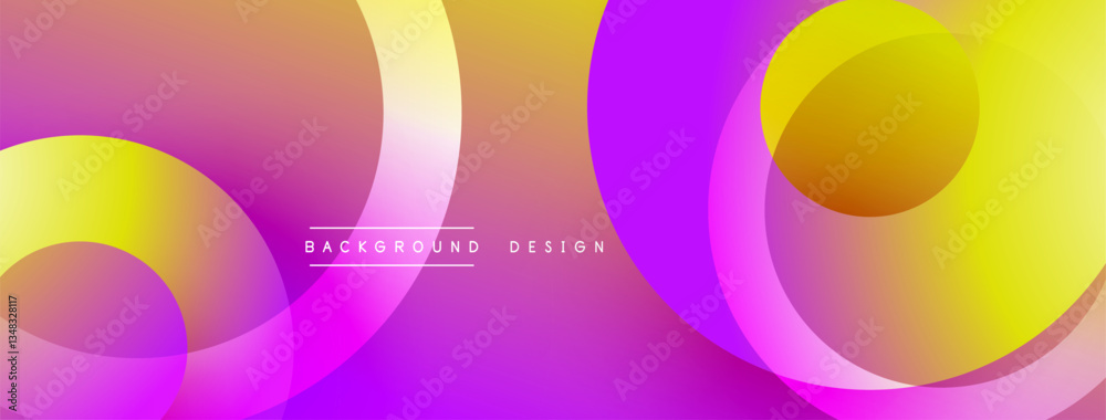 Poster Layered circular shapes in vivid colors form a gradient-rich abstract design with smooth transitions, depth effects, and a modern, futuristic aesthetic
