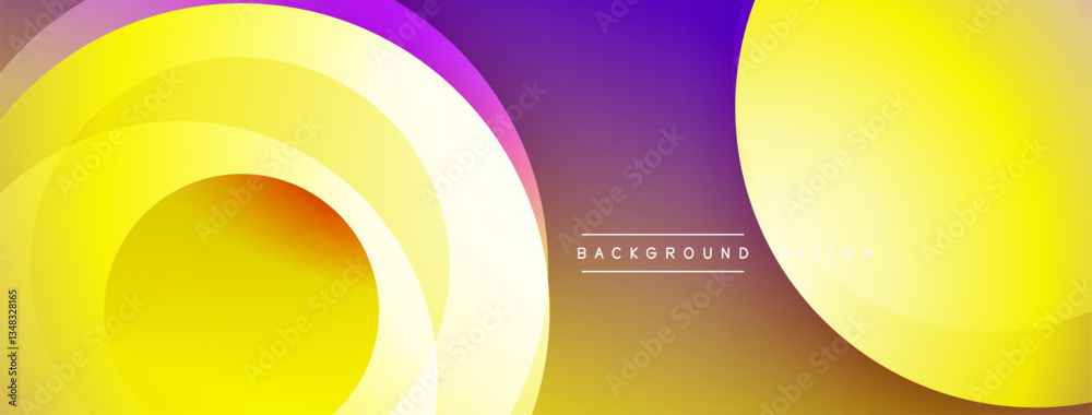 Aufkleber Abstract composition with layered circular elements, blending gradients and soft transitions, creating a sense of depth, motion, and visual harmony
