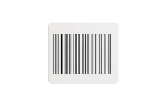 White barcode with black lines, isolated