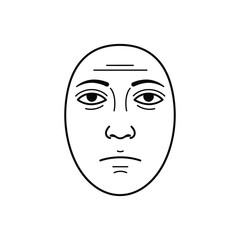 Serious Face Vector - Minimalist Line Art Design