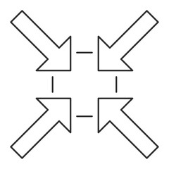 縮小する矢印アイコン