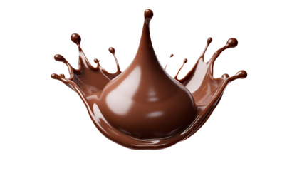 milk chocolate splash Splash sweet chocolate illustration, delicious creamy dessert, isolated transparent background grafic resource