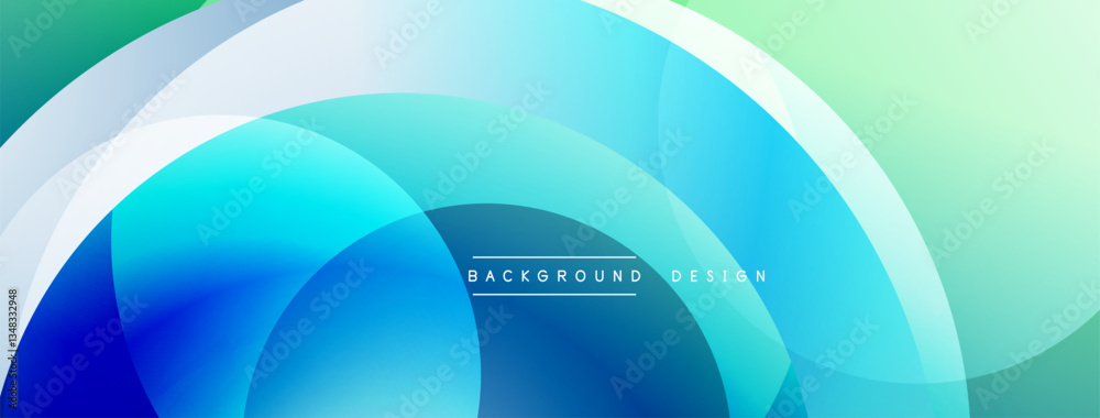 Poster Abstract composition with layered circular elements, blending gradients and soft transitions, creating a sense of depth, motion, and visual harmony