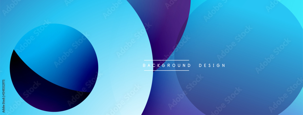 Poster Layered circular shapes in vivid colors form a gradient-rich abstract design with smooth transitions, depth effects, and a modern, futuristic aesthetic