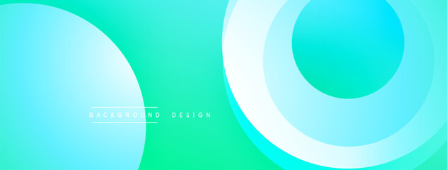Fototapeta premium Layered circular shapes in vivid colors form a gradient-rich abstract design with smooth transitions, depth effects, and a modern, futuristic aesthetic