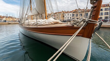Luxury sailboat in the port