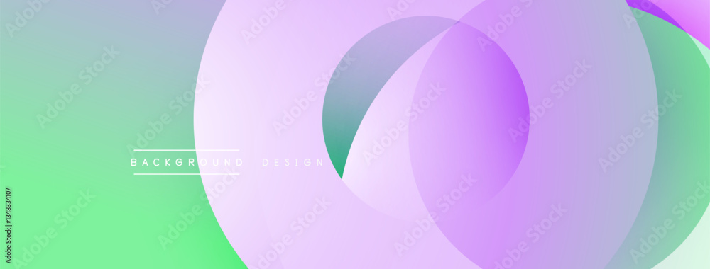 Poster Layered circular shapes in vivid colors form a gradient-rich abstract design with smooth transitions, depth effects, and a modern, futuristic aesthetic