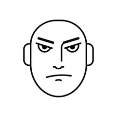Angry Bald Face Vector Illustration