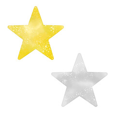 金と銀の星のイラスト