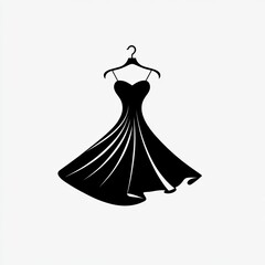 Obraz premium Elegant black dress on hanger. (1)