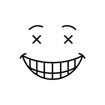 recommend clip art: Grinning Face with Crossed Eyes Vector Illustration