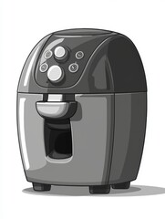 Modern Electric Air Fryer Appliance for Healthy Cooking with Control Panel and Compact Design