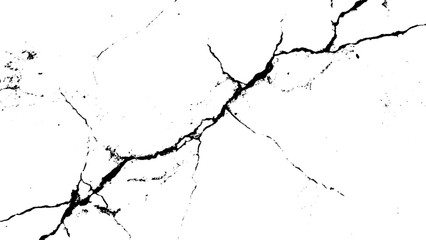 vector texture of cracked concrete. grunge background. Wall of cracked concrete. Texture of crack on white abstract background. 