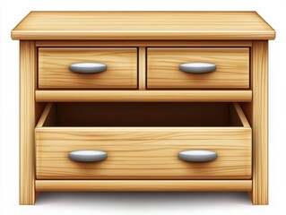 Wooden Drawer Cabinet with Open and Closed Compartments for Organizing Items Effectively and Stylishly