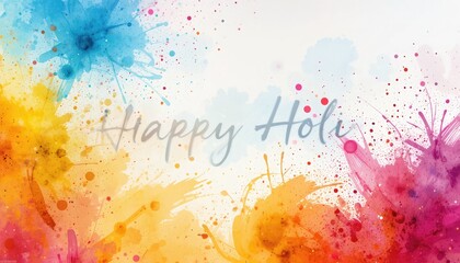 Obraz premium Happy Holi, this watercolor abstract backdrop