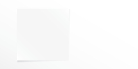 White scrap paper square shape stick on white background graphic illustration have blank space