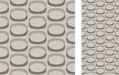 Seamless Azulejo tile. Portuguese and Spain decor in brown. Ceramic tile. Seamless geometric pattern. Vector hand drawn illustration, typical portuguese and spanish tile