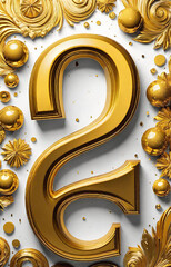 golden font letter
