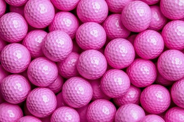 background filled with pink golf balls creating a playful and vibrant visual representation of leisure and sport with a lively color palette that draws attention