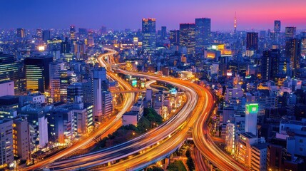 Fototapeta premium Tokyo Highway at Dawn