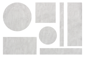 Set of Geometric Fabric Shapes Isolated on Transparent Background