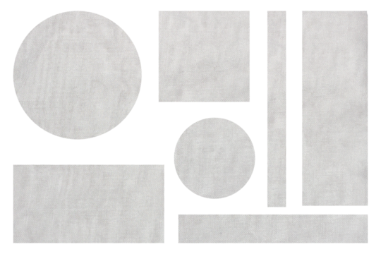 Set of Geometric Fabric Shapes Isolated on Transparent Background
