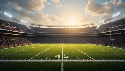  Dynamic American Football Stadium Background Capturing Game Day Excitement and Energy