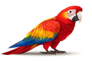 Fototapeta premium Colorful macaw parrot profile, vibrant plumage, studio shot, ideal for nature or wildlife