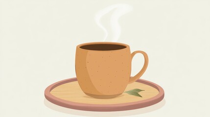 Obraz premium Aromatic Coffee in a Simple Elegant Mug, Perfect for a Cozy Morning