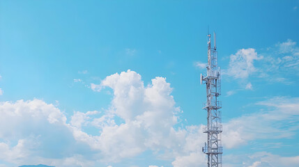 Modern Communication Tower Against A Clear Sky