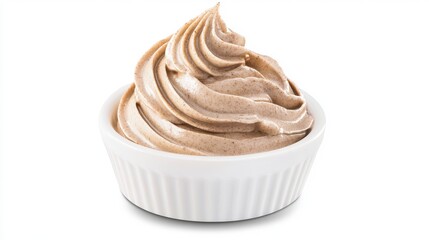 Aromatic Creamy Frozen Dessert in a White Bowl