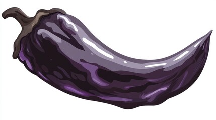 Stunning Purple Chili Pepper Illustration - A Vibrant and Detailed Visual Feast