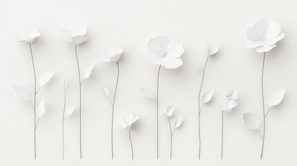 Serene White Paper Flowers: A Delicate Floral Arrangement