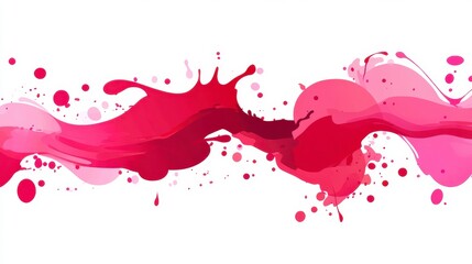 Stunning Abstract Pink Paint Splashes and Drips. Unique Artistic Design