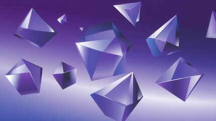 Abstract Geometric Shapes in Vibrant Purple Hues