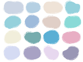 冬カラーの手描きペイント風流体フレーム吹き出しセット