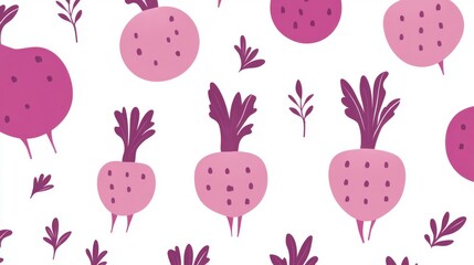 Charming Beetroot Pattern Design: A Delightful Visual Feast