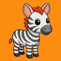 cute zebra with a little ribbon