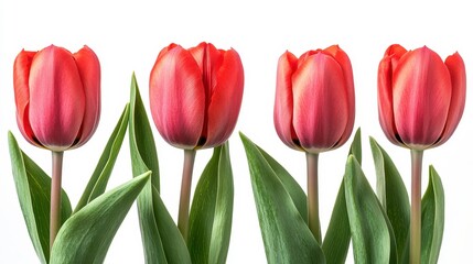 Naklejka premium Beautiful red tulips blooming in nature's garden bright floral display close-up photography fresh environment