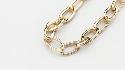 Obraz premium A chain necklace outline with bold interwoven links and a modern style on a white background.