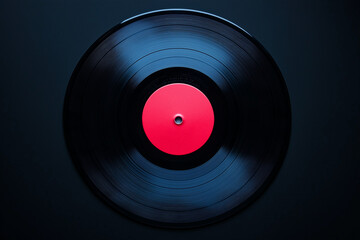 Fototapeta premium Vintage vinyl record isolated on a solid black background