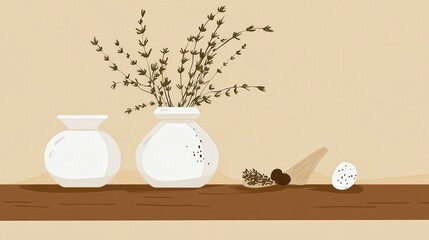 Simple Vase Arrangement with Dried Flowers - A Modern Still Life