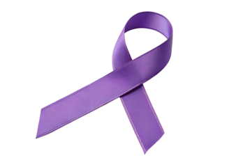 Isolated purple ribbon on white background for awareness, a clear and crisp cutout for various awareness projects