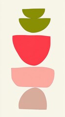 Abstract Geometric Shapes Art. Colorful Modern Minimalist Design. Contemporary Wall Decor