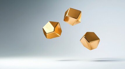 Golden Geometric Shapes in Elegant Composition