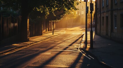 Golden hour street scene