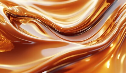 Fluid, amber liquid, abstract texture