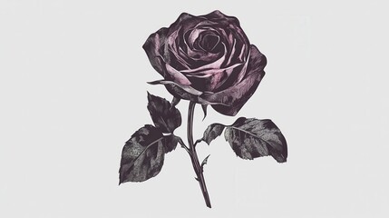 Stunning Detailed Rose Illustration: A Captivating Floral Design