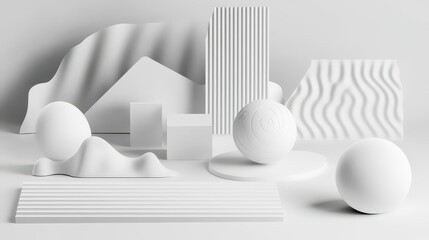 Elegant Abstract Architectural Composition in White
