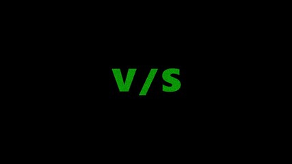 VS versus bars animated versus vs bars multiplayer co op team with smoky animated VS lettering noice text effect, and black background,